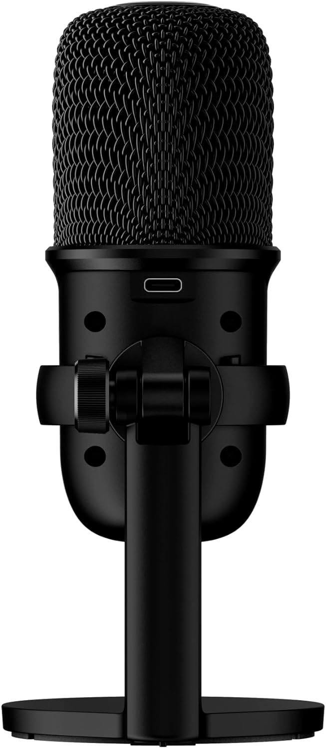 ميكروفون ألعاب مكثف USB من HyperX SoloCast (صندوق مفتوح) لأجهزة الكمبيوتر الشخصية وPS4 وPS5 وMac، مستشعر كتم الصوت بنقرة واحدة، نمط قطبي قلبي، رائع للبث المباشر والبودكاست وTwitch وYouTube وDiscord، لون أسود