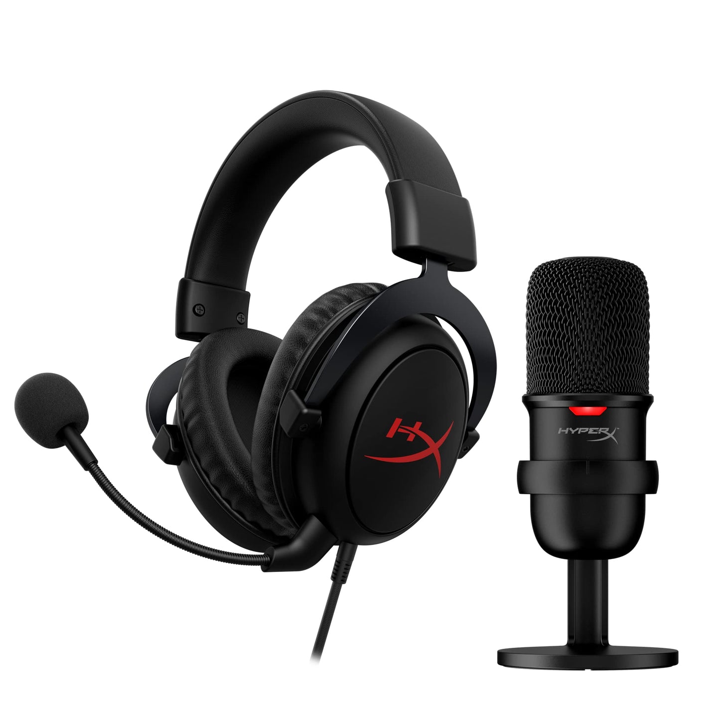 مجموعة HyperX Streamer Starter Pack - ميكروفون SoloCast USB وسماعة Cloud Core 7.1