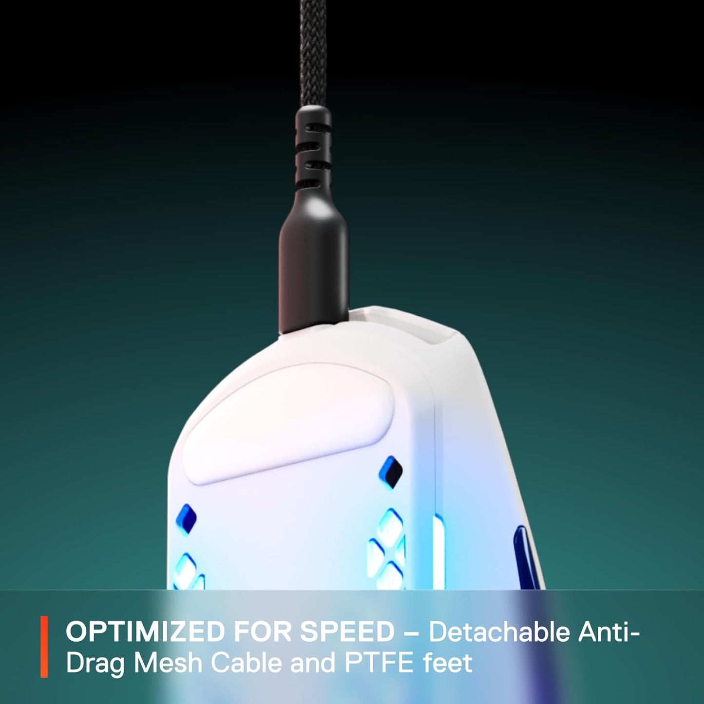 SteelSeries Aerox 3 - ماوس ألعاب خفيف للغاية - مستشعر بصري TrueMove Core 8,500 CPI - تصميم مقاوم للماء خفيف الوزن للغاية 59 جم - اتصال USB-C عالمي - ثلج