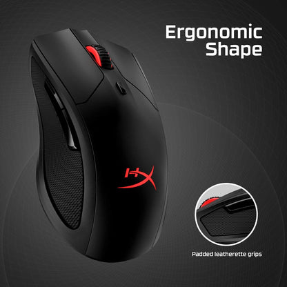 HyperX Pulsefire Dart (OPEN BOX) - ماوس ألعاب RGB لاسلكي، تخصيص التحكم بالبرمجيات، 6 أزرار قابلة للبرمجة، بطارية شحن Qi تصل إلى 50 ساعة - الكمبيوتر الشخصي، PS4، Xbox One متوافق، أسود