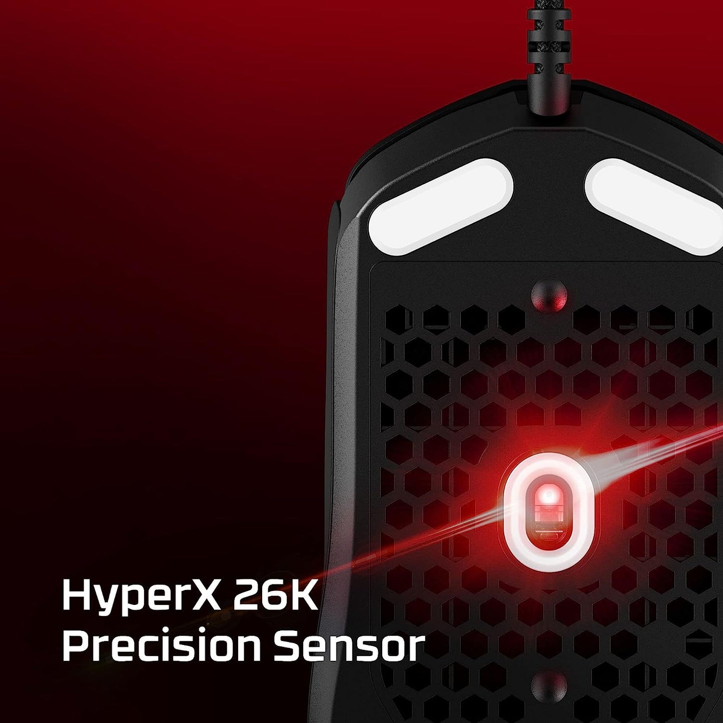 HyperX Pulsefire Haste 2 (صندوق مفتوح) – ماوس ألعاب سلكي – خفيف الوزن للغاية، 53 جرام، معدل استقصاء 8000 هرتز، مستشعر دقيق، كابل Hyperflex 2، التوصيل والتشغيل – أسود