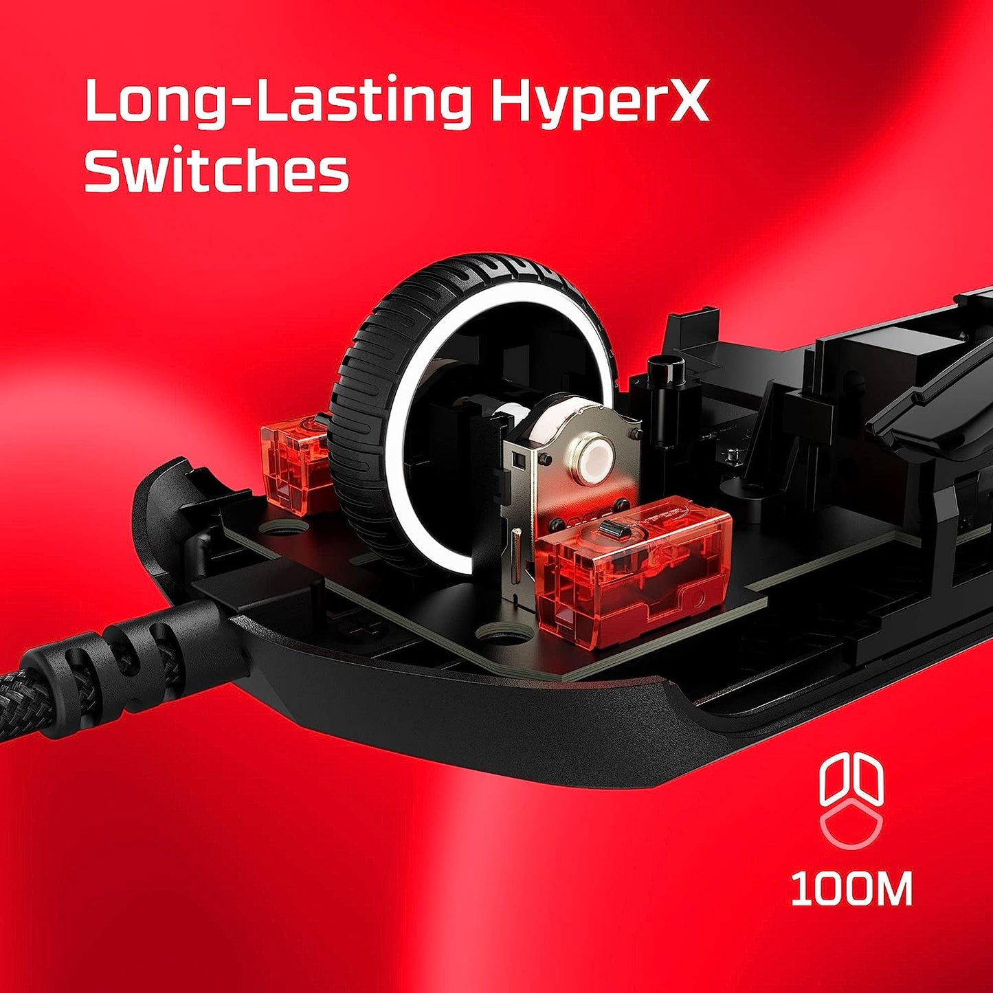 HyperX Pulsefire Haste 2 (صندوق مفتوح) – ماوس ألعاب سلكي – خفيف الوزن للغاية، 53 جرام، معدل استقصاء 8000 هرتز، مستشعر دقيق، كابل Hyperflex 2، التوصيل والتشغيل – أسود