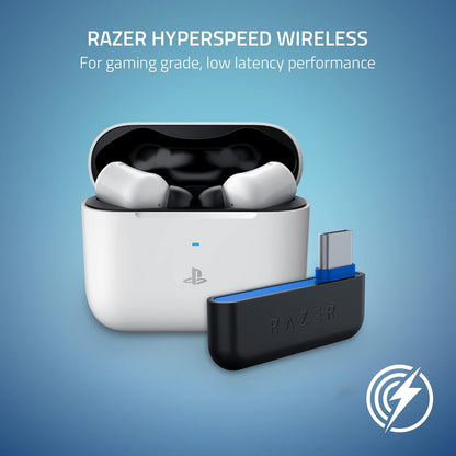 سماعات أذن Razer Hammerhead HyperSpeed لاسلكية متعددة المنصات للألعاب لأجهزة Playstation 5 / PS5 والكمبيوتر الشخصي والجوال: ANC - ميكروفون مانع للضوضاء - Bluetooth 5.2 - RGB Chroma - بطارية 30 ساعة