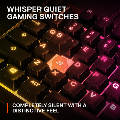 لوحة مفاتيح الألعاب SteelSeries Apex 3 TKL RGB - عامل شكل مضغوط بدون مفتاح - إضاءة RGB ذات 8 مناطق - مقاومة للماء والغبار IP32 - مفتاح ألعاب هادئ - درجة الألعاب مضادة للظلال، أسود