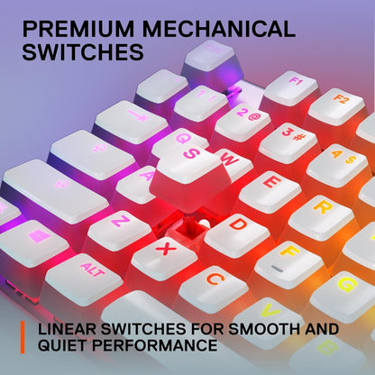 SteelSeries Apex 7 TKL Ghost - لوحة مفاتيح ميكانيكية للألعاب - شاشة OLED الذكية - خطية وهادئة - أغطية مفاتيح Doubleshot PBT Pudding - تخطيط QWERTY الأمريكي