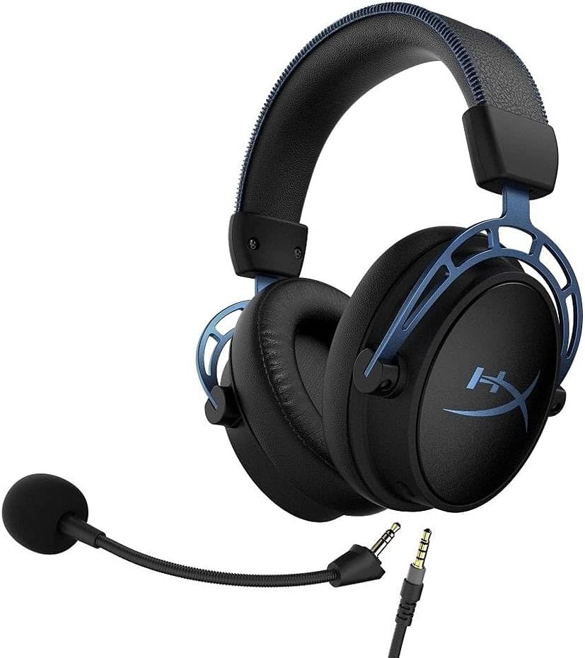 HyperX Cloud Alpha S (OPEN BOX) - سماعة رأس لألعاب الكمبيوتر الشخصي، صوت محيطي 7.1، صوت جهير قابل للتعديل، برامج تشغيل مزدوجة الغرفة، خلاط دردشة، جلد مسامي، رغوة الذاكرة، وميكروفون لإلغاء الضوضاء - أزرق