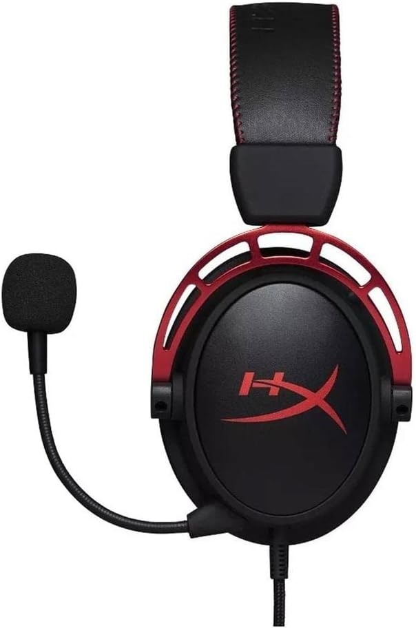 HyperX Cloud Alpha (OPEN BOX) - سماعة رأس للألعاب، برامج تشغيل مزدوجة الغرفة، راحة أسطورية، إطار من الألومنيوم، ميكروفون قابل للفصل، يعمل على الكمبيوتر الشخصي، PS4، PS5، Xbox One/ Series X|S، Nintendo Switch والهاتف المحمول - أحمر