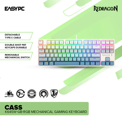لوحة مفاتيح الألعاب الميكانيكية Redragon K645W-GB-RGB CASS