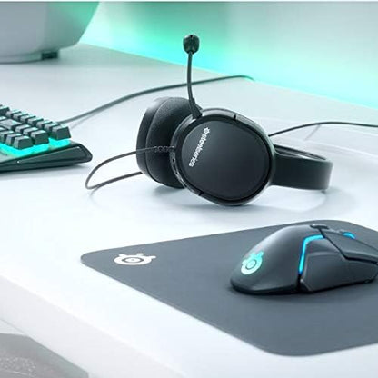 SteelSeries Arctis 1 - متوافق مع جميع المنصات - لأجهزة PS4 وPS5 والكمبيوتر الشخصي وXbox وNintendo Switch & Lite والهاتف المحمول - ميكروفون Clearcast قابل للفصل (PlayStation)، أسود