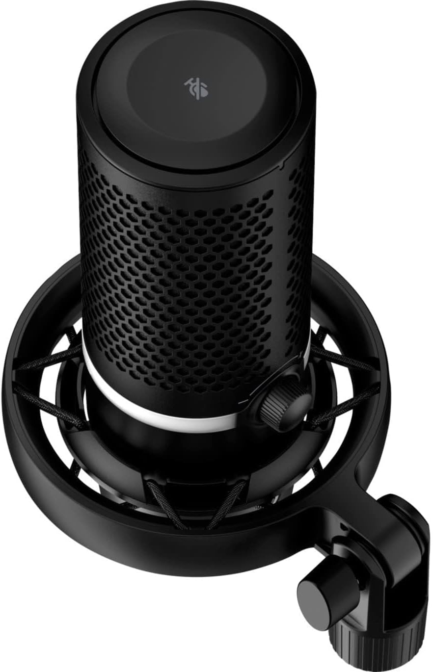 ميكروفون مكثف USB HyperX DuoCast (علبة مفتوحة) RGB للكمبيوتر الشخصي، PS5، PS4، Mac، حامل صدمات منخفض الارتفاع، قلبي الشكل، متعدد الاتجاهات، مرشح بوب، التحكم في المكسب، الألعاب، البث، البث الصوتي، Twitch، YouTube، Discord