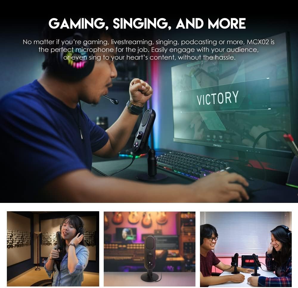 Smart All-in-One Studio Solution Mobile & PC USB Interface Cardioid Polar Pattern Noise Canceling & Audio Sharing