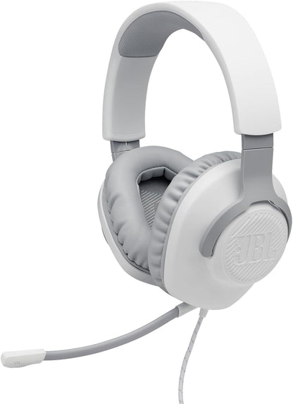 JBL Quantum 100 - سماعات رأس سلكية للألعاب - أبيض، كبير