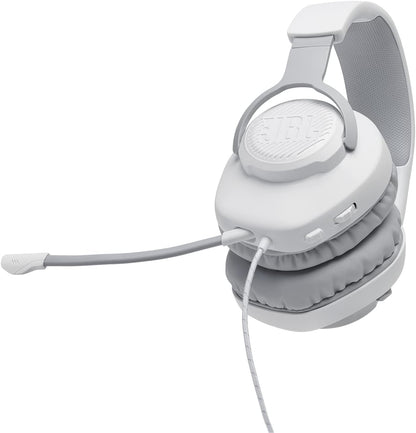JBL Quantum 100 - سماعات رأس سلكية للألعاب - أبيض، كبير