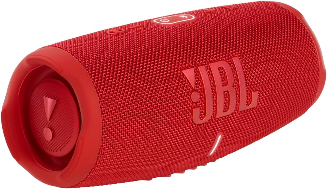 مكبر صوت JBL Charge 5 لاسلكي بلوتوث محمول مع IP67 مقاوم للماء ومخرج شحن USB - أحمر، صغير