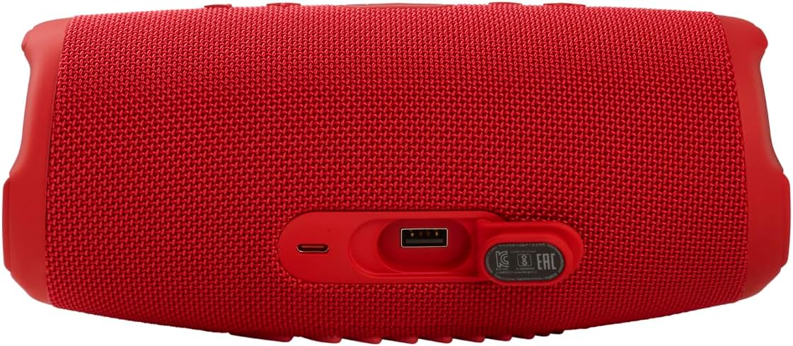 مكبر صوت JBL Charge 5 لاسلكي بلوتوث محمول مع IP67 مقاوم للماء ومخرج شحن USB - أحمر، صغير