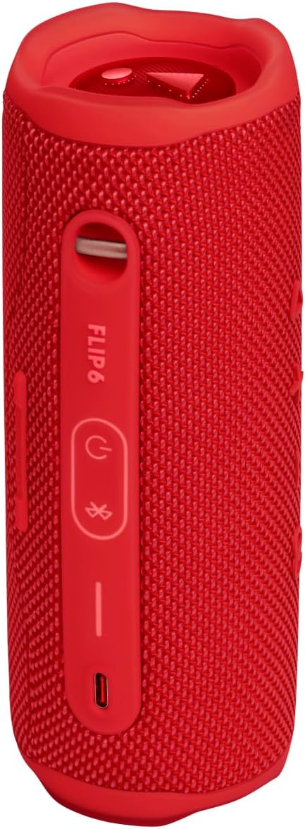 مكبر صوت JBL Flip 6 المحمول بتقنية البلوتوث - IP67 مقاوم للماء، أحمر