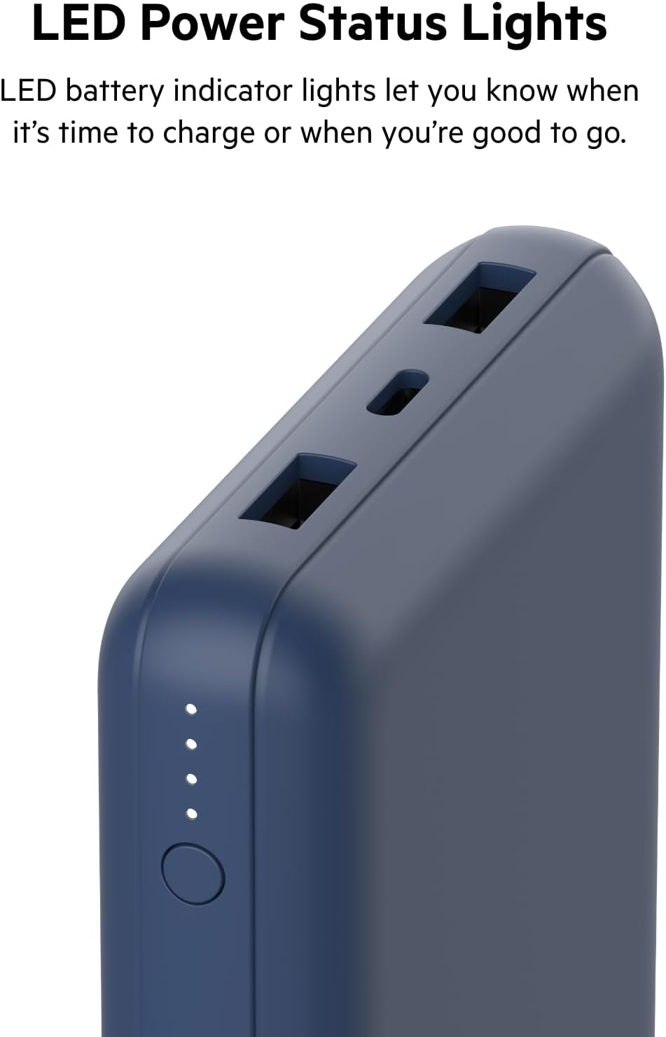 بطارية بيلكين 20K Boost Charge الخارجية مع كابل USB-A إلى USB-C باللون الأزرق