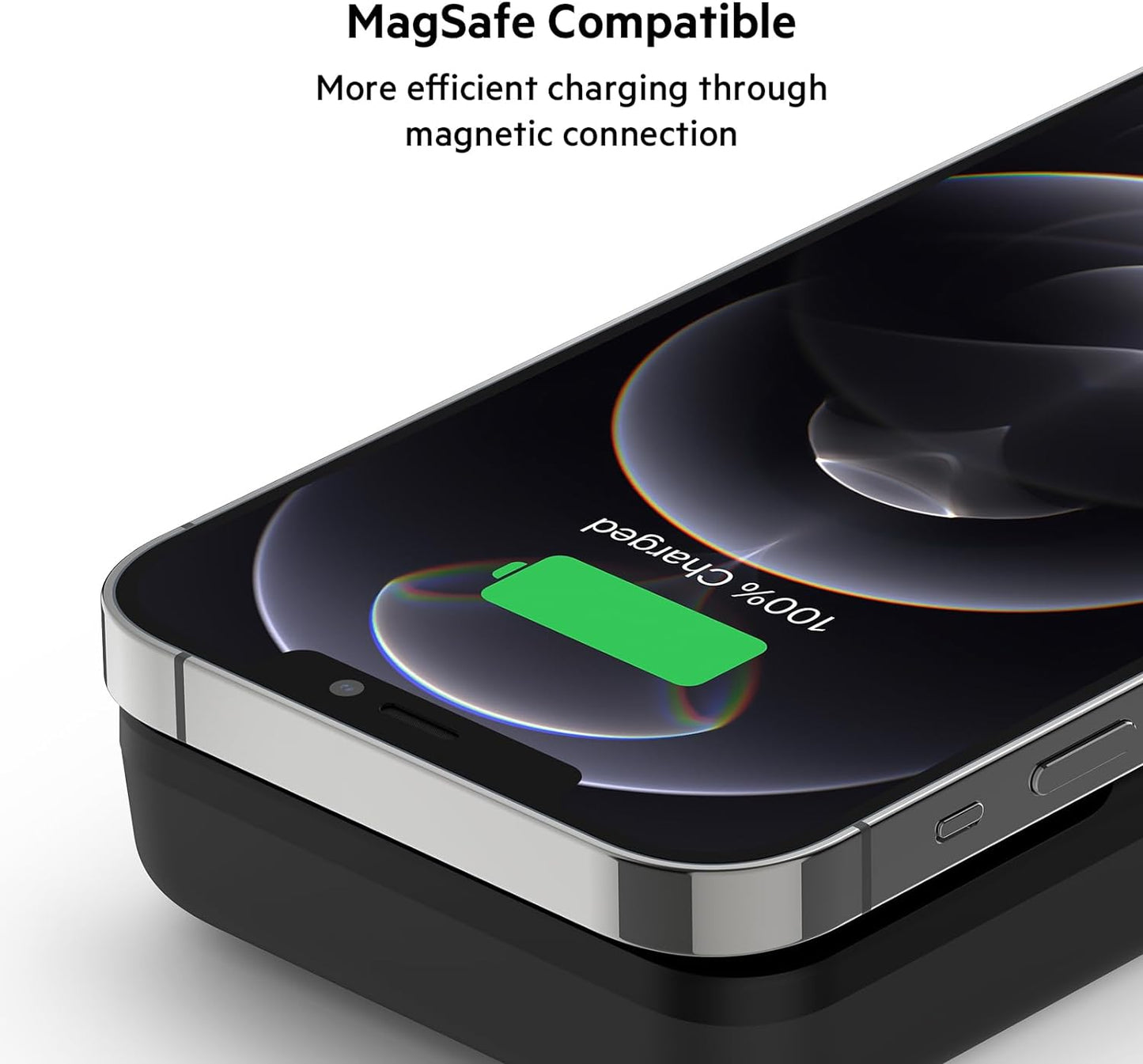 بنك الطاقة Belkin BoostCharge المغناطيسي 10 كيلو مللي أمبير في الساعة - شاحن iPhone سريع مغناطيسي 7.5 وات - شاحن لاسلكي لحزمة البطارية المتوافقة مع MagSafe - شاحن USBC - شاحن محمول لأجهزة iPhone 14 وiPhone 13 و12