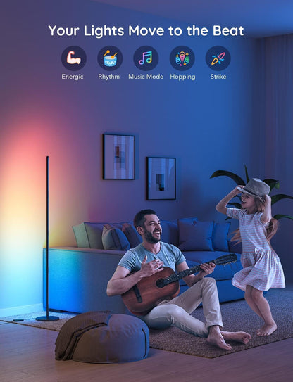 مصباح أرضي ذكي من Govee RGBICW H6076 باللون الأسود