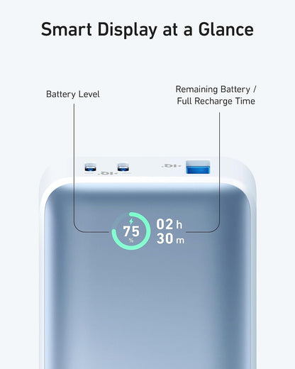 بنك طاقة Anker، شاحن محمول Power IQ 3.0 مع مخرج PD 30W Max (PowerCore 30W)، حزمة بطارية 10,000 مللي أمبير في الساعة لهواتف iPhone 15/15 Plus/15 Pro/15 Pro Max وMacBook وDell وMicrosoft Surface والمزيد باللون الأزرق