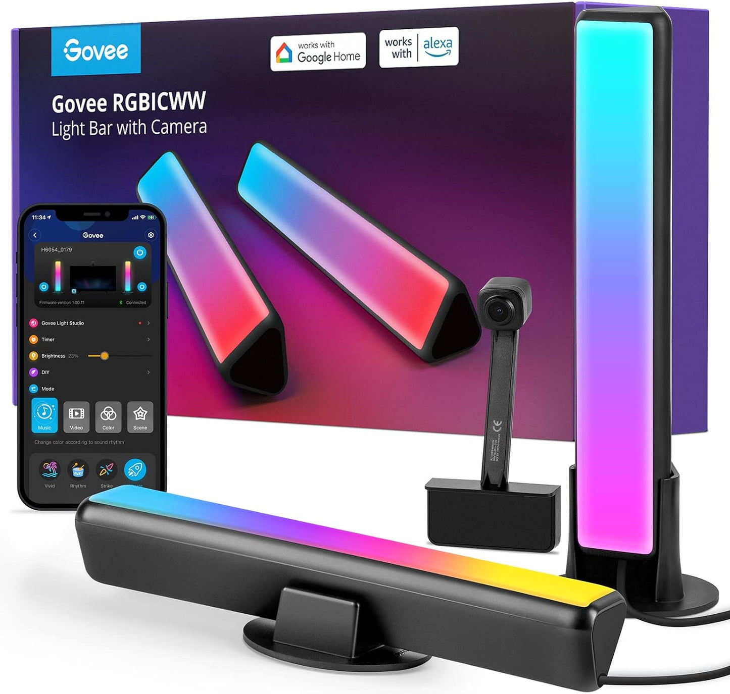 أشرطة الإضاءة الذكية LED من Govee مع كاميرا - H6054