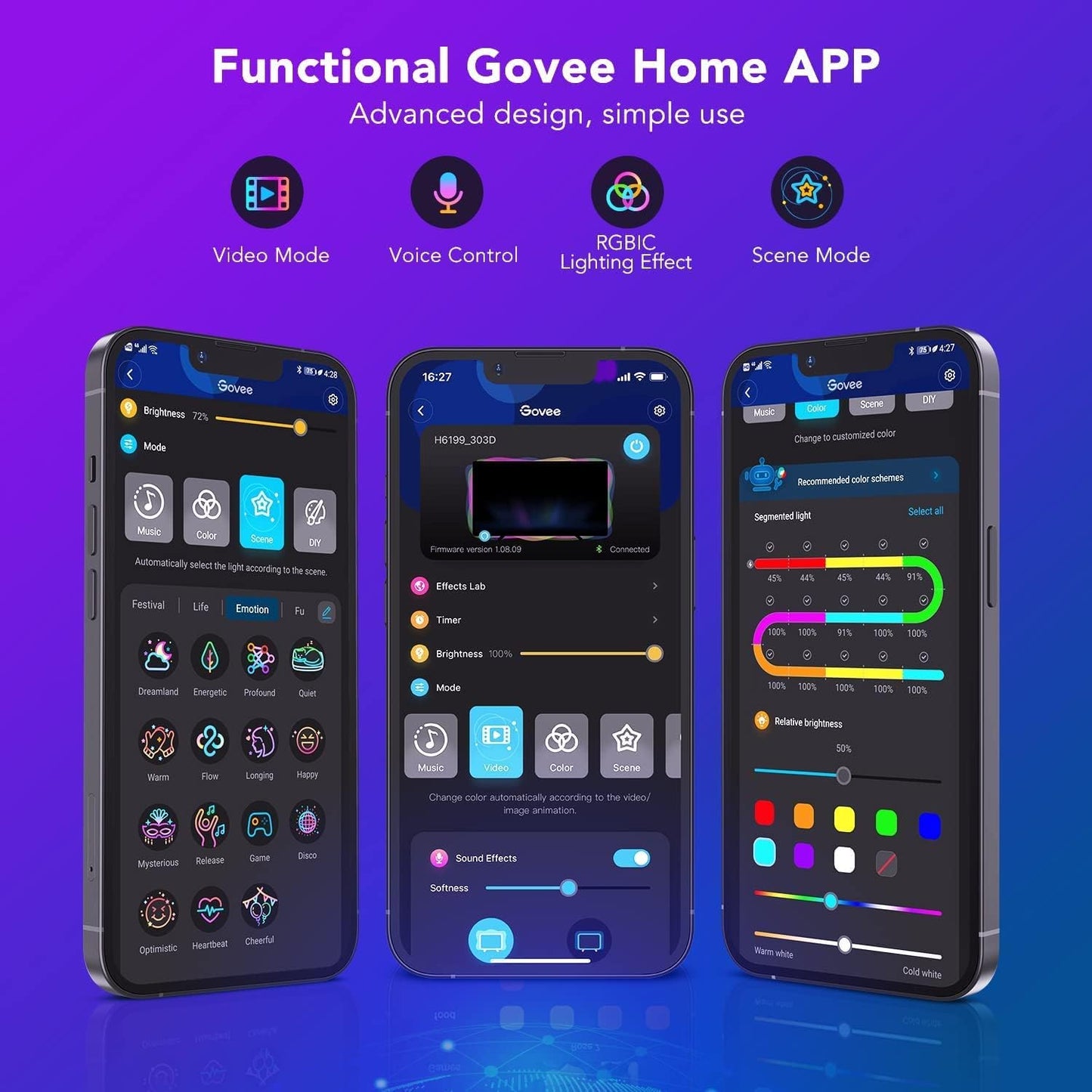 إضاءة خلفية LED للتلفزيون من Govee Envisual مع كاميرا - H6199