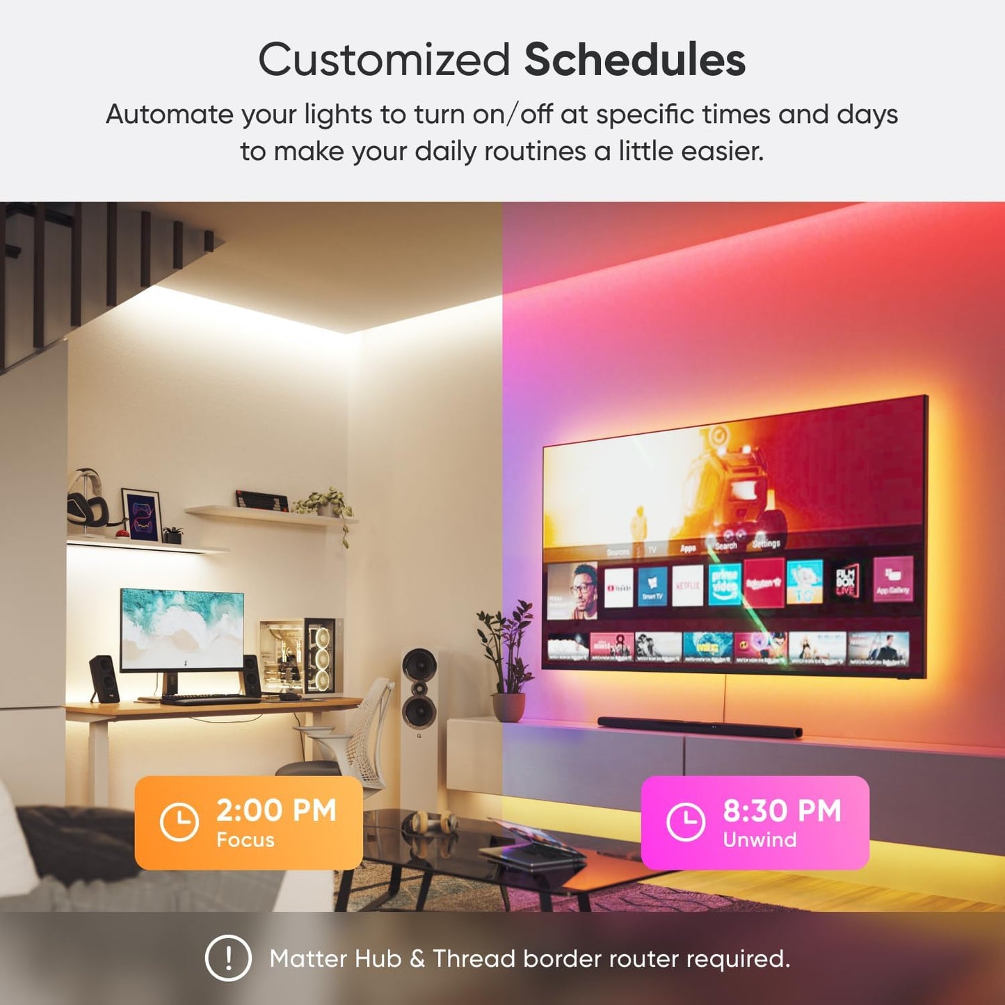 مجموعة Nanoleaf Essentials WiFi Bluetooth & Thread Smart LED Lightstrip 80 بوصة (2 متر) - RGB والأبيض، التطبيق والتحكم الصوتي (يعمل مع Apple Home، Google Home، Samsung SmartThings)