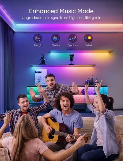 ‎Govee RGBIC Pro (H619C) مصابيح LED، شرائط LED ذكية متغيرة الألوان 10 أمتار، تعمل مع Alexa وGoogle، DIY مجزأة، مزامنة الموسيقى، WiFi والتحكم في التطبيقات، مصابيح LED لغرفة النوم، غرفة المعيشة، عيد الميلاد