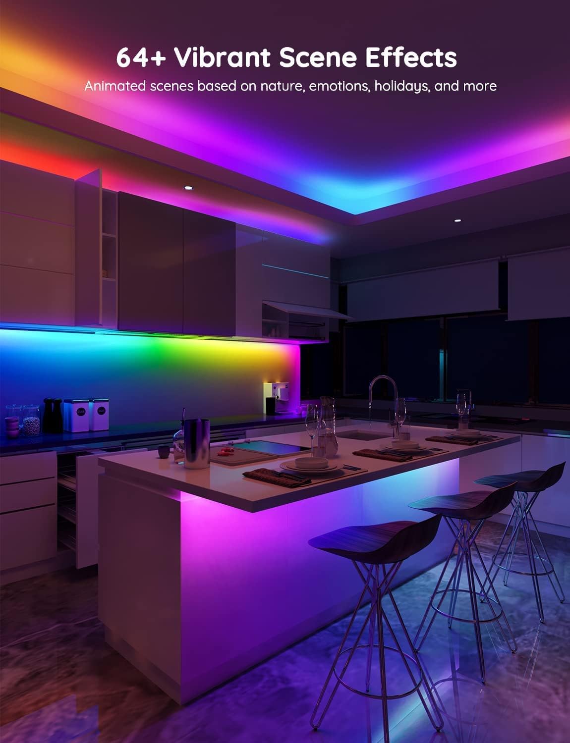 ‎Govee RGBIC Pro (H619C) مصابيح LED، شرائط LED ذكية متغيرة الألوان 10 أمتار، تعمل مع Alexa وGoogle، DIY مجزأة، مزامنة الموسيقى، WiFi والتحكم في التطبيقات، مصابيح LED لغرفة النوم، غرفة المعيشة، عيد الميلاد