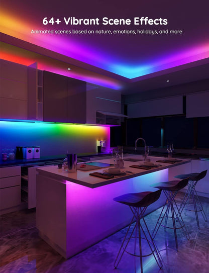 ‎Govee RGBIC Pro (H619C) مصابيح LED، شرائط LED ذكية متغيرة الألوان 10 أمتار، تعمل مع Alexa وGoogle، DIY مجزأة، مزامنة الموسيقى، WiFi والتحكم في التطبيقات، مصابيح LED لغرفة النوم، غرفة المعيشة، عيد الميلاد