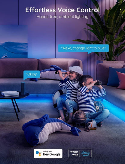 Govee Smart LED Strip Lights، H6127 16.4ft (5M) WiFi LED Strip Lighting يعمل مع Alexa وGoogle Assistant، 16 مليون لون مع التحكم في التطبيقات ومزامنة الموسيقى LED أضواء للغرفة والمطبخ والتلفزيون وعيد الميلاد