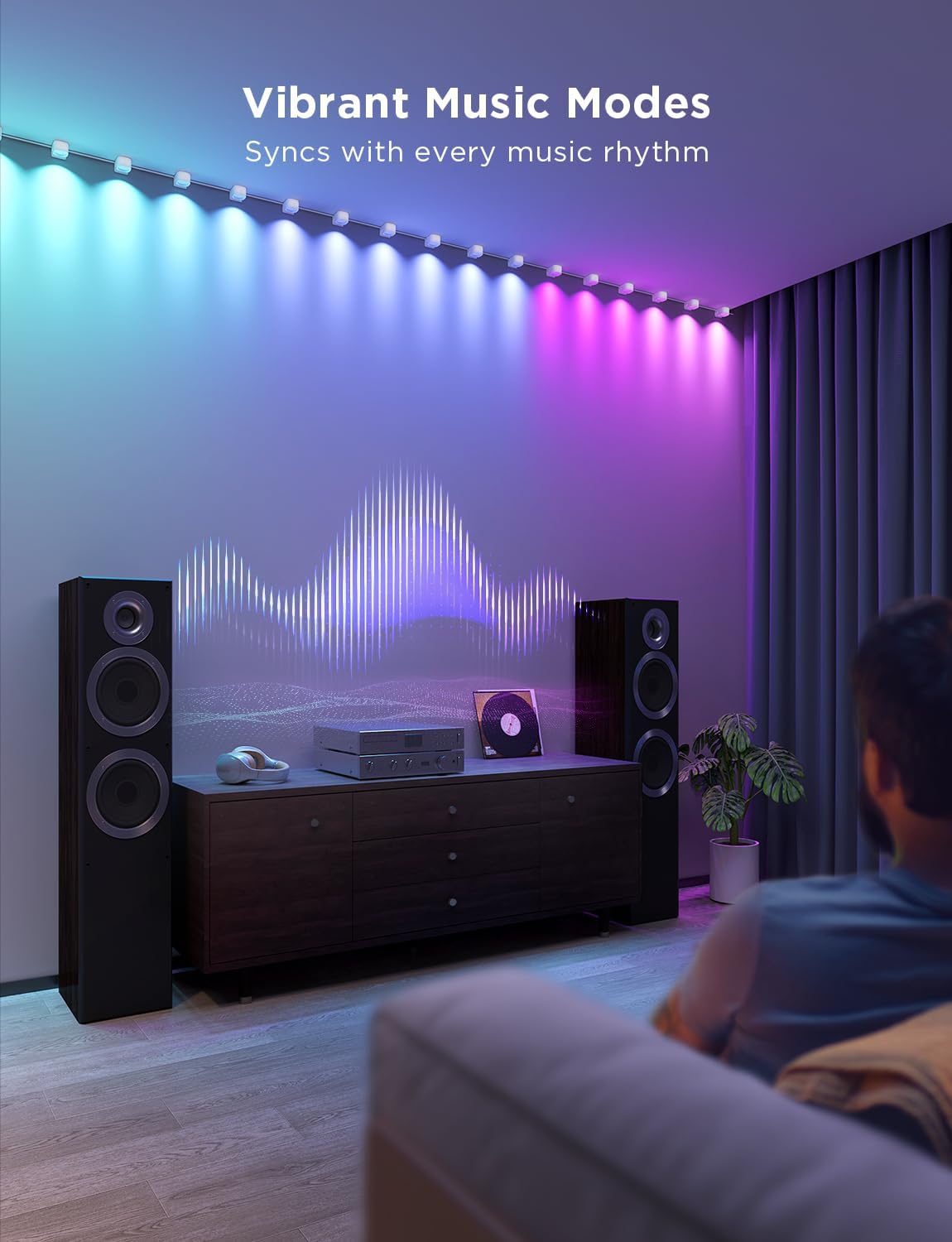 SMART WALL LIGHT Nordeco RGBIC Symphony Wall شنقًا (مجموعة سلسلة)