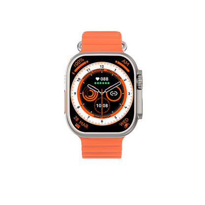 ساعة DT NO.1 Ultra Max Plus الأصلية SmartWatch بحزام مزدوج برتقالي وأسود