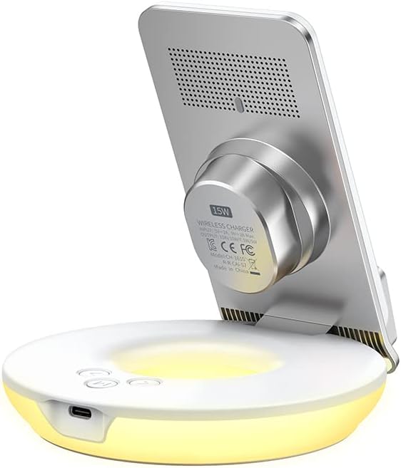 mcdodo CH-1610 15W 4-in-1 محطة شحن مكتبية متعددة الوظائف ضوء ليلي / ساعة منبه