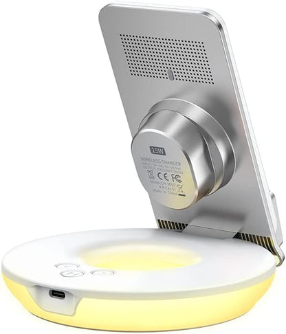 mcdodo CH-1610 15W 4-in-1 محطة شحن مكتبية متعددة الوظائف ضوء ليلي / ساعة منبه