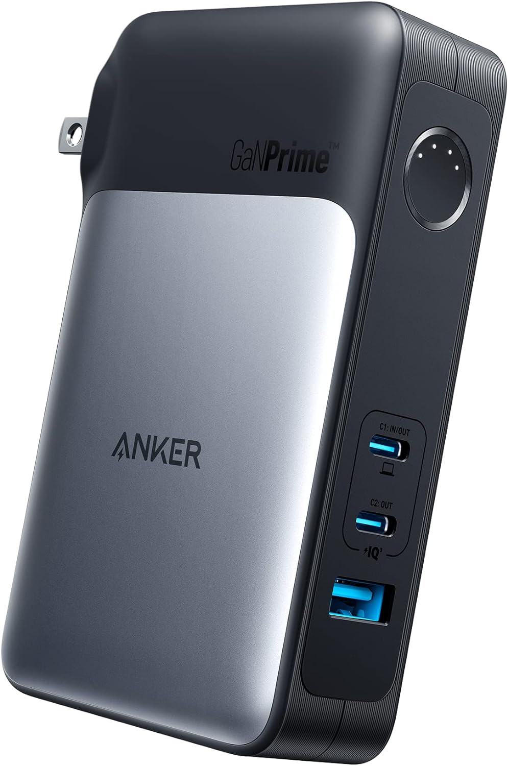 باور بانك Anker GaNPrime، شاحن هجين 2 في 1، شاحن محمول USB-C بقدرة 10,000 مللي أمبير في الساعة 30 وات مع شاحن حائط بقدرة 65 وات، يعمل مع iPhone 15/15 Plus/15 Pro/15 Pro Max/14/13 وSamsung وPixel وMacBook ، ديل