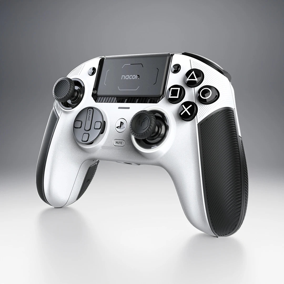 وحدة تحكم الألعاب اللاسلكية NACON Revolution 5 Pro المرخصة رسميًا لأجهزة PS5 / PS4 / الكمبيوتر الشخصي - تأثير القاعة، توقف الزناد، أزرار قابلة للتخطيط، صوت بلوتوث - أسود/أبيض