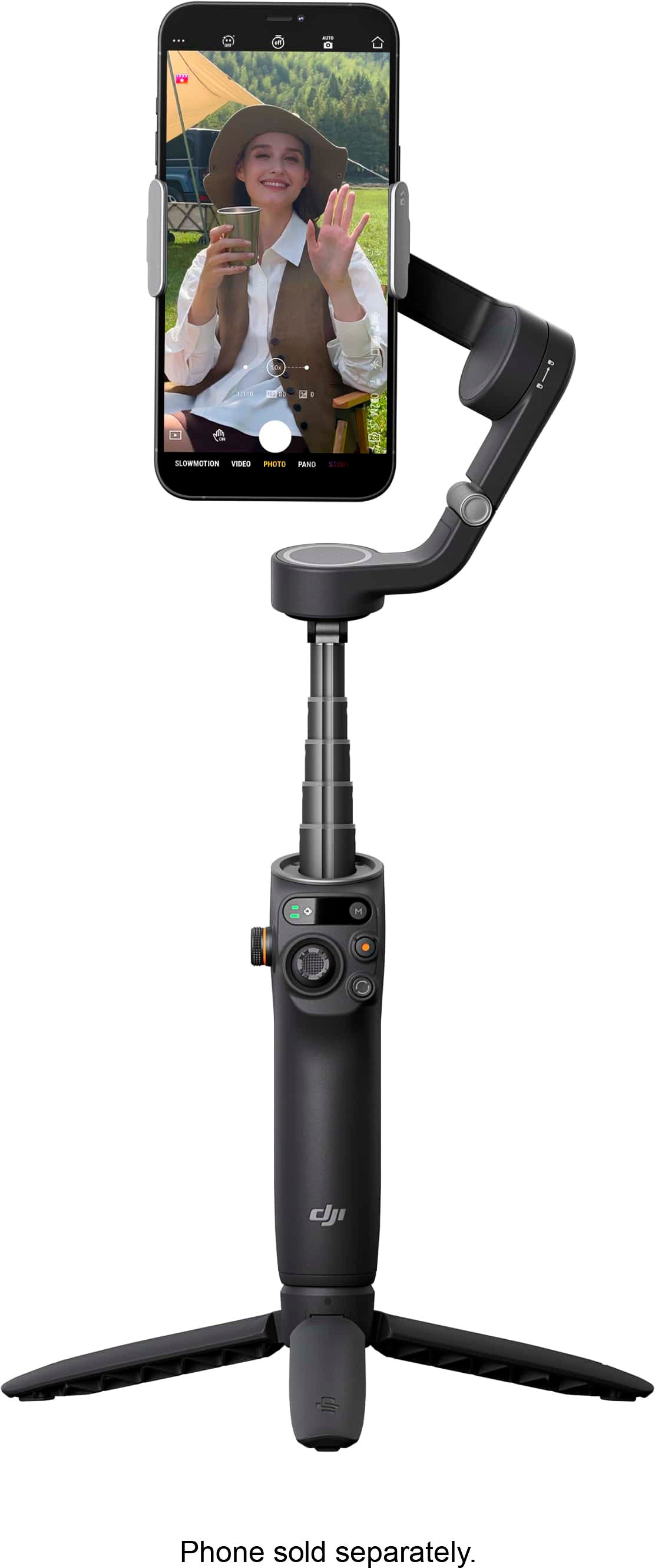 مثبت انحراف للهواتف الذكية DJI Osmo Mobile 6، انحراف للهاتف ثلاثي المحاور، قضيب تمديد مدمج، محمول وقابل للطي، انحراف Android وiPhone مع ShotGuides، مثبت تسجيل الفيديو، فيديو YouTube TikTok