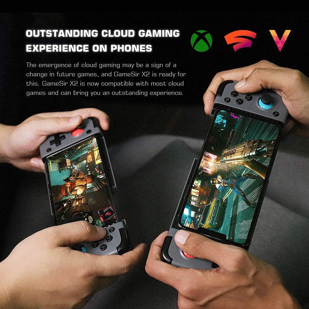 وحدة تحكم الألعاب اللاسلكية GameSir X2 Bluetooth، منفذ Type-C، مفتاح Turbo مخصص، Bluetooth 5.0 يدعم Android/iOS iPhone Xbox Cloud Gaming، Google Stadia، GeForce Now، MFi Apple Arcade Games