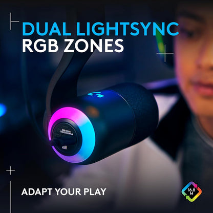 ميكروفون البث الديناميكي RGB USB من Logitech G Yeti GX