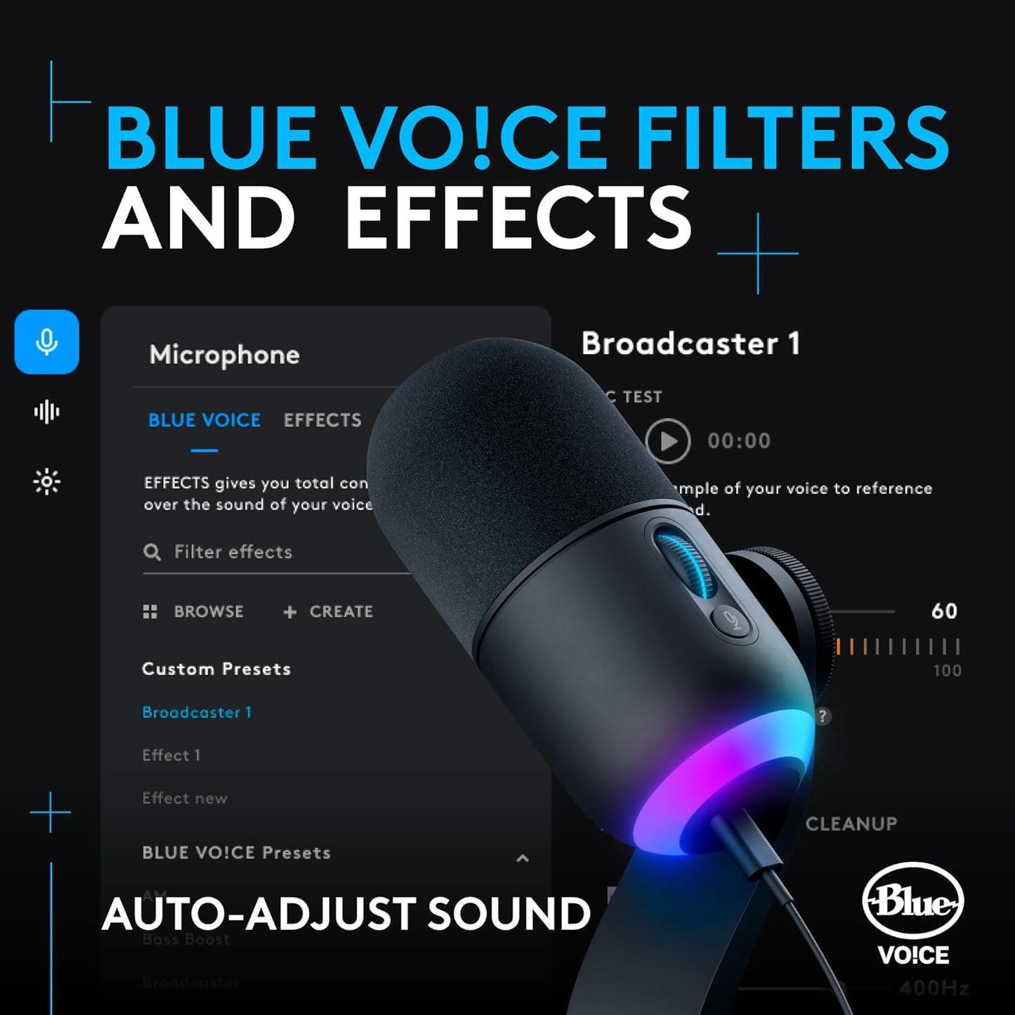 ميكروفون البث الديناميكي RGB USB من Logitech G Yeti GX